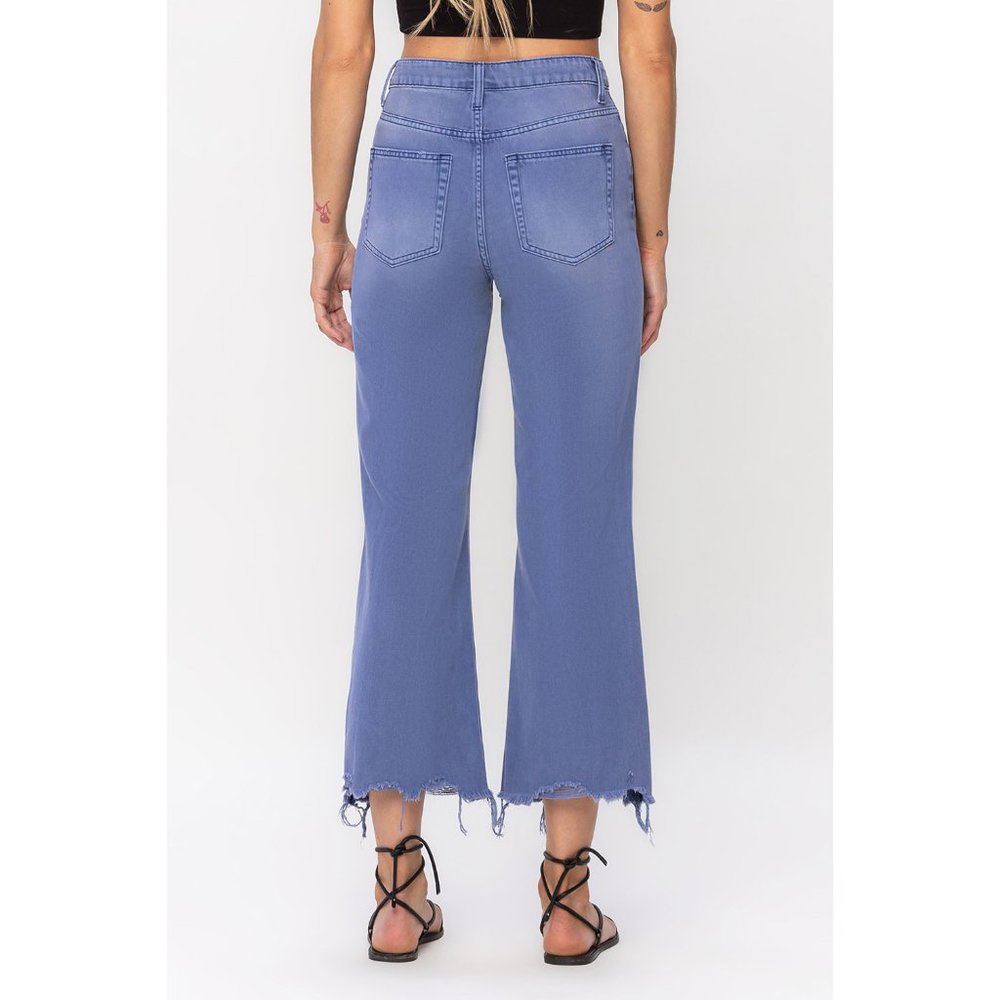 NWT Vervet by Flying Monkey 90s Vintage Crop Flare Jeans, Indigo - Picture 5 of 6